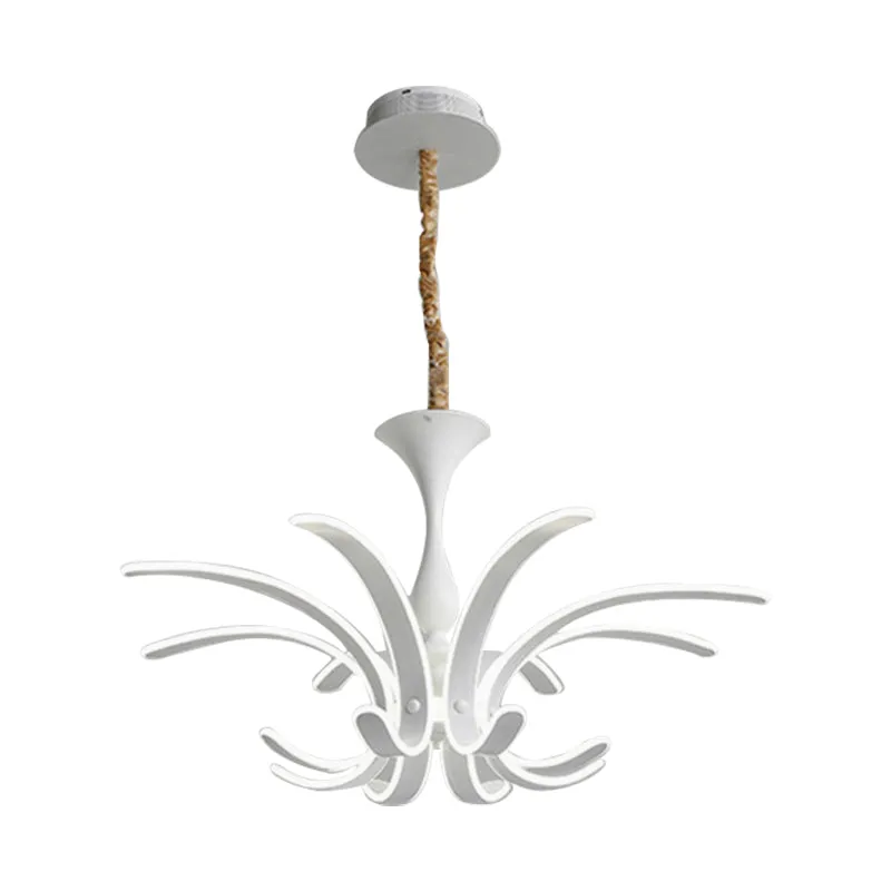 Eenvoud Bloemen Suspension Hanglamp Acryl LED Woonkamer Plafondkroonluchter warm/wit licht Clearhalo
