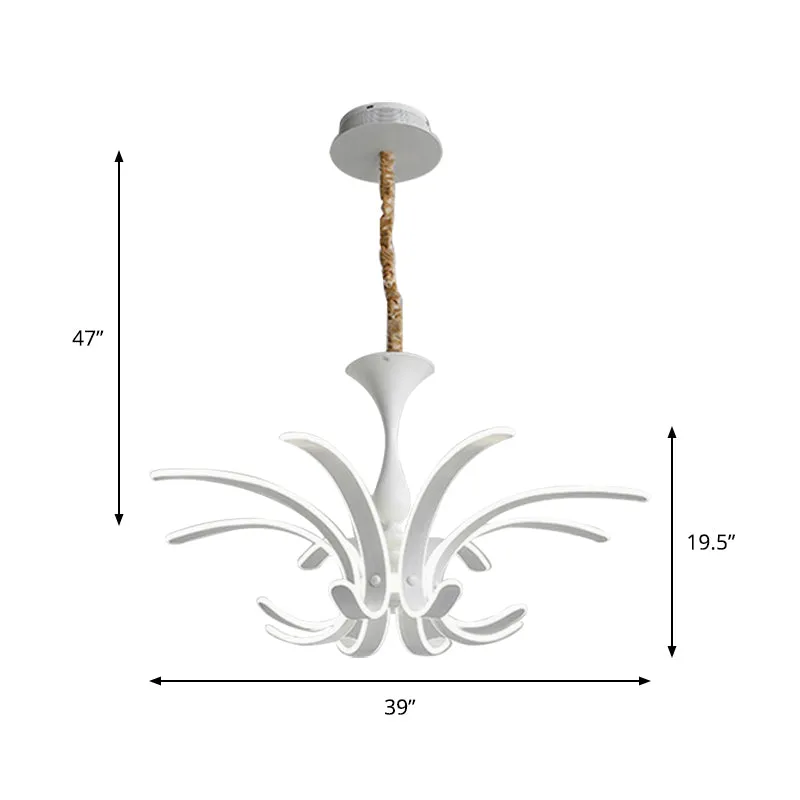 Eenvoud Bloemen Suspension Hanglamp Acryl LED Woonkamer Plafondkroonluchter warm/wit licht Clearhalo
