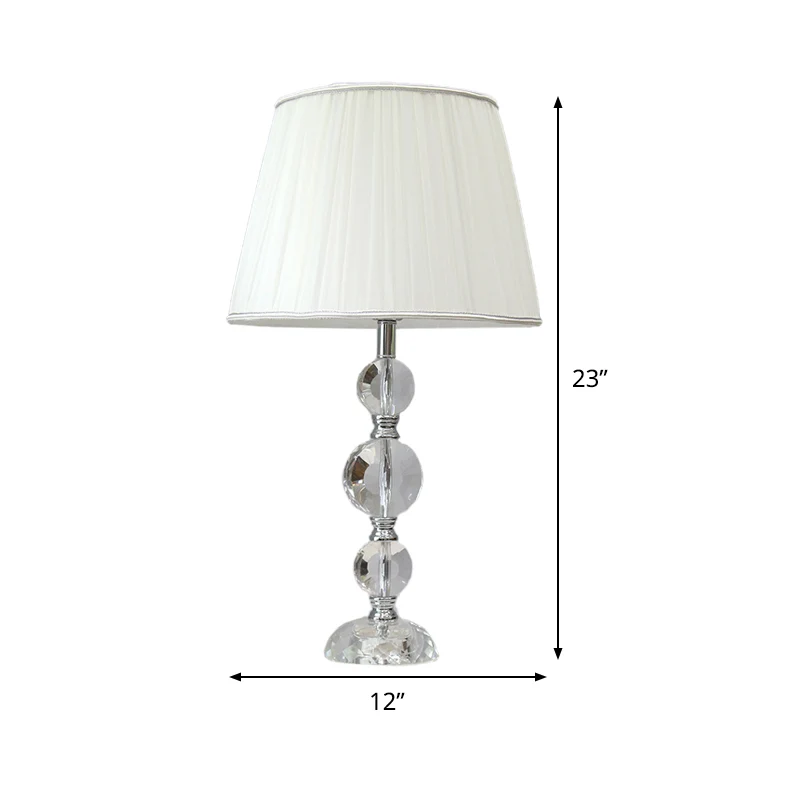Eenvoud Bolvormige leeslamp Gefacetteerd kristal 1-lamps nachtkastjelamp wit Clearhalo