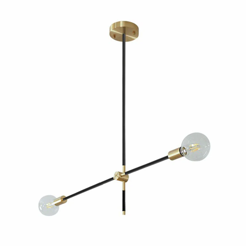 Eenvoud Draaibare armkroonluchter Metalen woonkamerplafondhanglamp met open lampontwerp Clearhalo