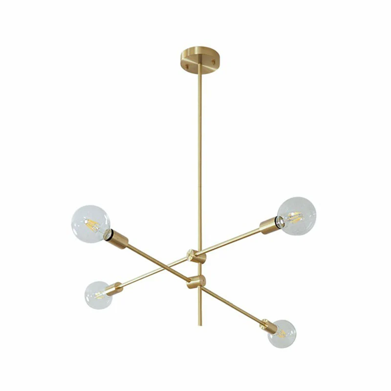 Eenvoud Draaibare armkroonluchter Metalen woonkamerplafondhanglamp met open lampontwerp Clearhalo