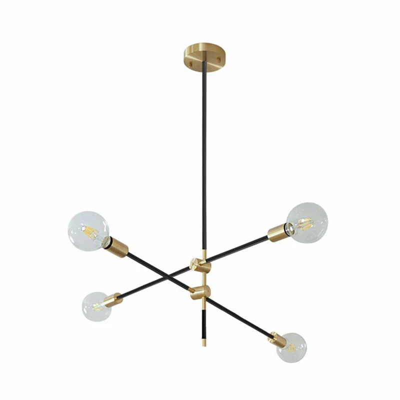 Eenvoud Draaibare armkroonluchter Metalen woonkamerplafondhanglamp met open lampontwerp Clearhalo