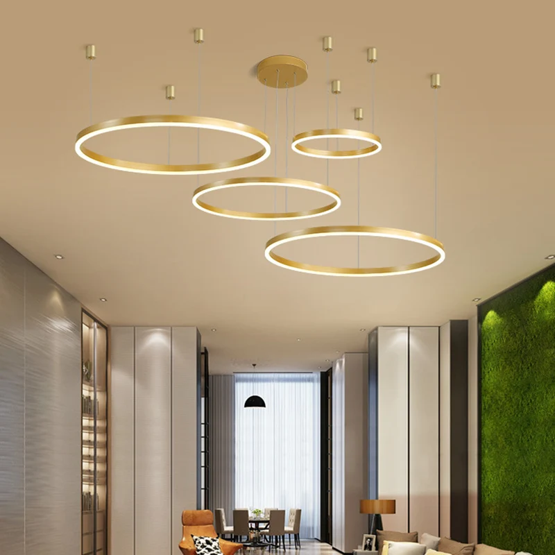 Eenvoud gelaagde lus kroonluchter licht acryl woonkamer LED hanglamp Clearhalo