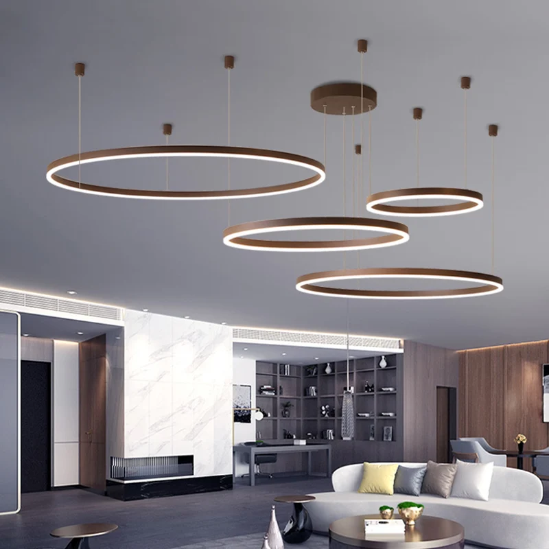 Eenvoud gelaagde lus kroonluchter licht acryl woonkamer LED hanglamp Clearhalo
