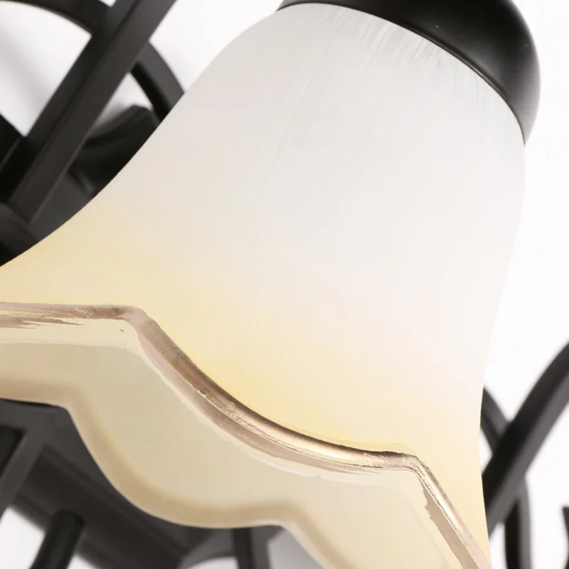 Eenvoud Geschulpte Bell Wandmontage Licht Handgeblazen Glazen Vanity Lichtarmatuur Zwart Clearhalo