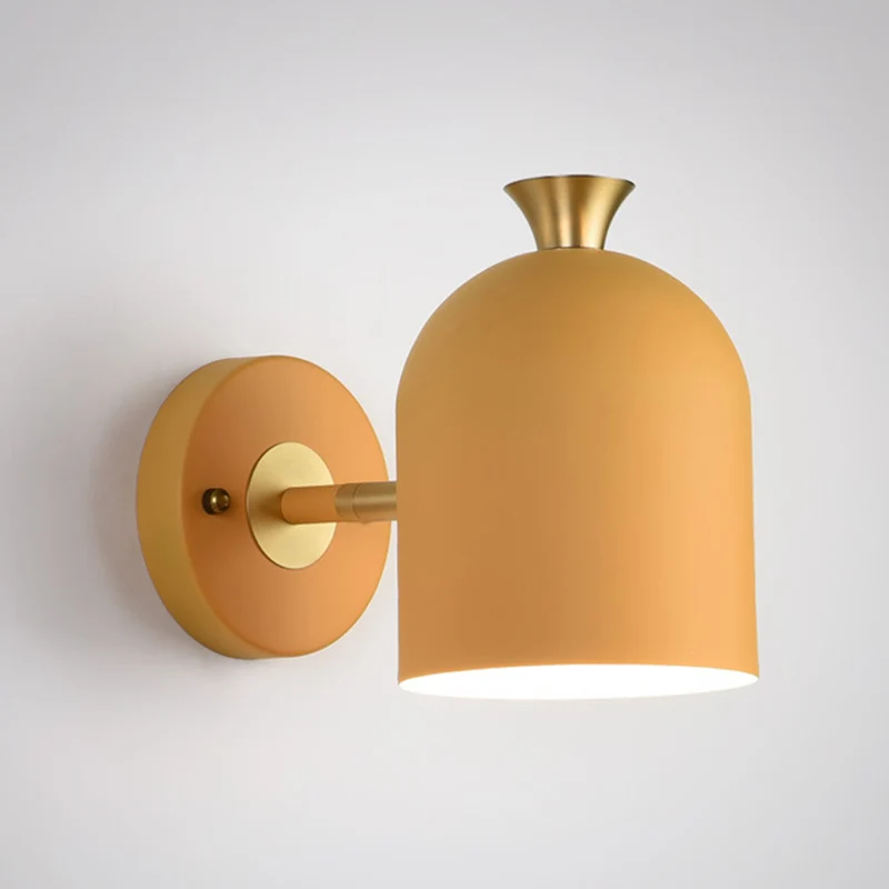 Eenvoud Scandinavisch wandgemonteerd licht 1 licht Macaroon metalen schanslamp voor slaapkamer Clearhalo