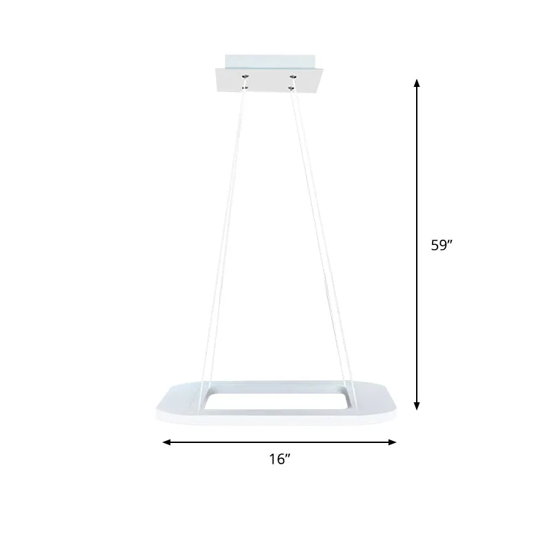 Eenvoud Vierkante LED-kroonluchter Licht acryl 1/2/3 licht Kantoorplafondhanger warm/wit/natuurlijk licht Clearhalo