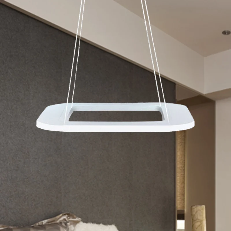 Eenvoud Vierkante LED-kroonluchter Licht acryl 1/2/3 licht Kantoorplafondhanger warm/wit/natuurlijk licht Clearhalo