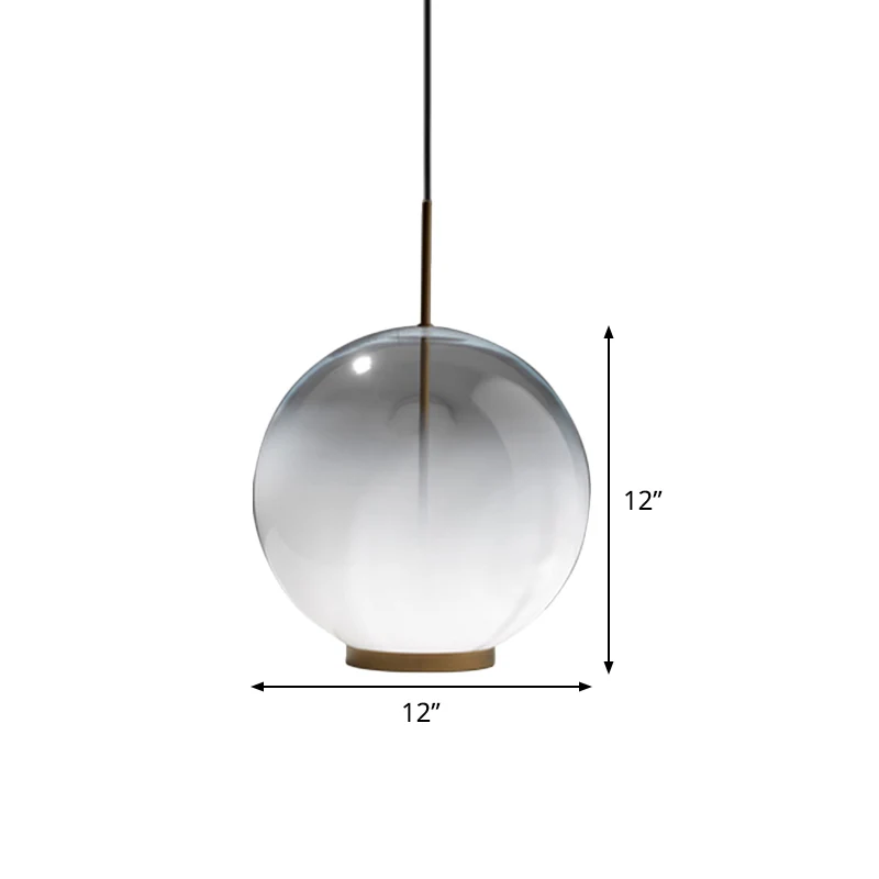 Eenvoudige bolvormige hanglamp met gradiënt matglas en enkele lamp eettafel ophanglamp Clearhalo