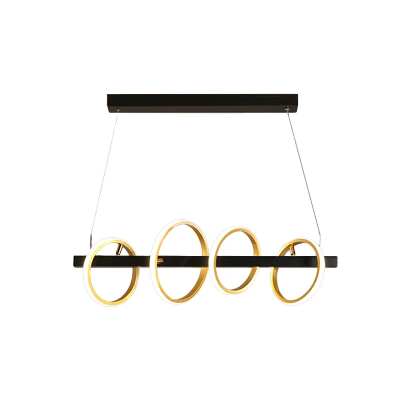 Eenvoudige cirkels plafondhanger metaal 4/5 koppen eetkamer eiland verlichtingsideeën goud, warm/wit licht Clearhalo