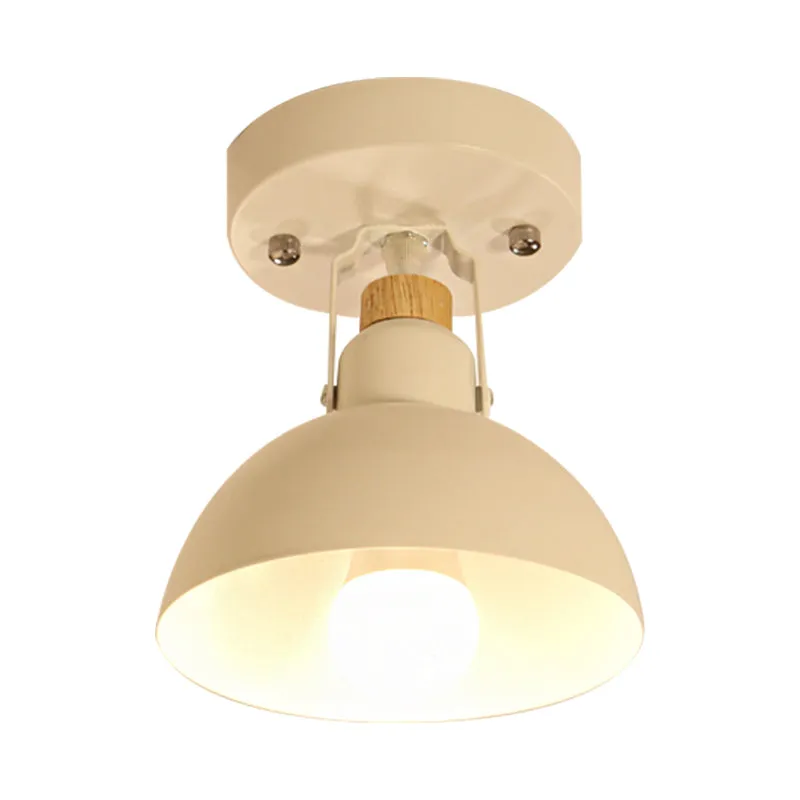 Eenvoudige halfronde inbouwlamp, hoek verstelbaar, 1 kop metalen plafondlamp wit voor gang Clearhalo