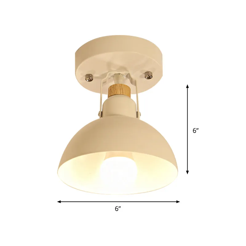 Eenvoudige halfronde inbouwlamp, hoek verstelbaar, 1 kop metalen plafondlamp wit voor gang Clearhalo