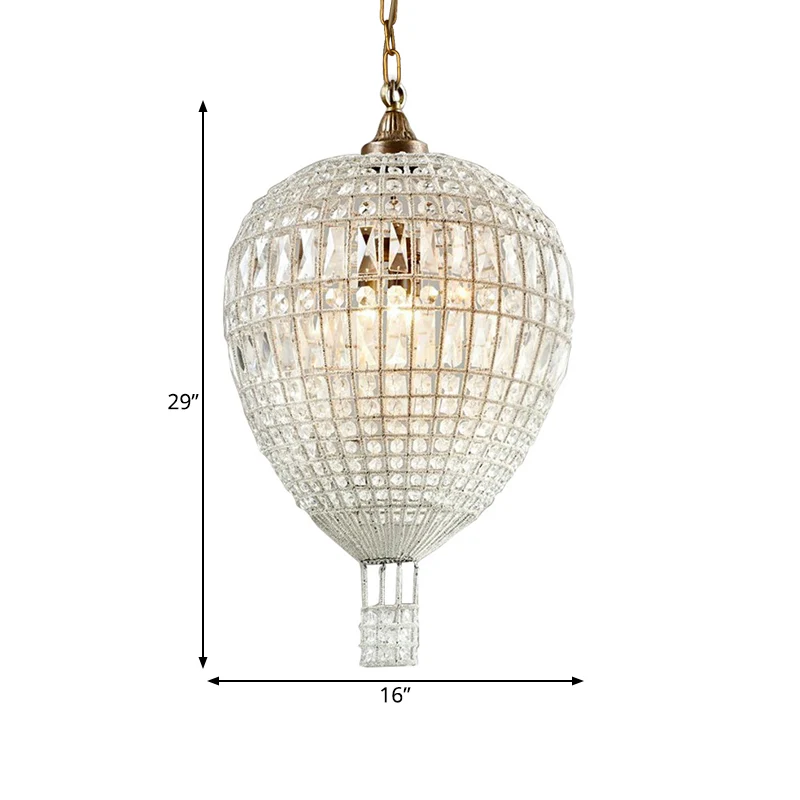 Eenvoudige hangende kroonluchter met kralen, 3 lampen, metalen hanglamp zilver voor slaapkamer Clearhalo