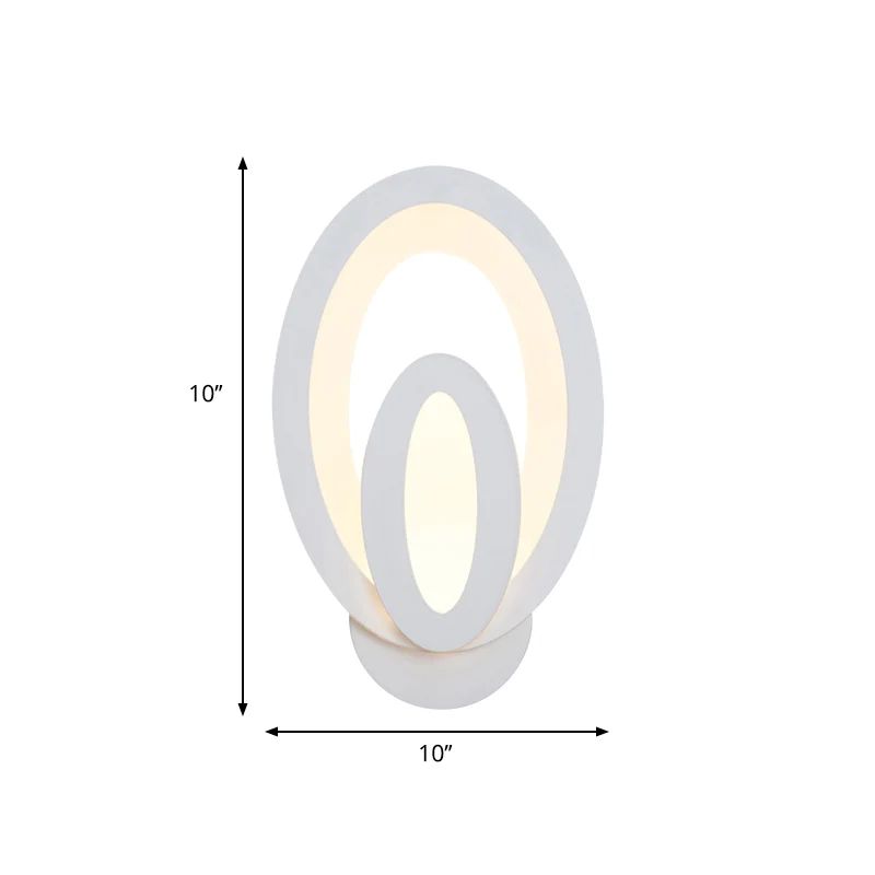 Eenvoudige LED-wandlamp met acrylkap Witte vierkante/ovale wandlamp warm/wit Clearhalo