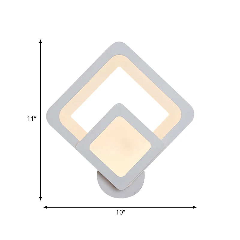 Eenvoudige LED-wandlamp met acrylkap Witte vierkante/ovale wandlamp warm/wit Clearhalo