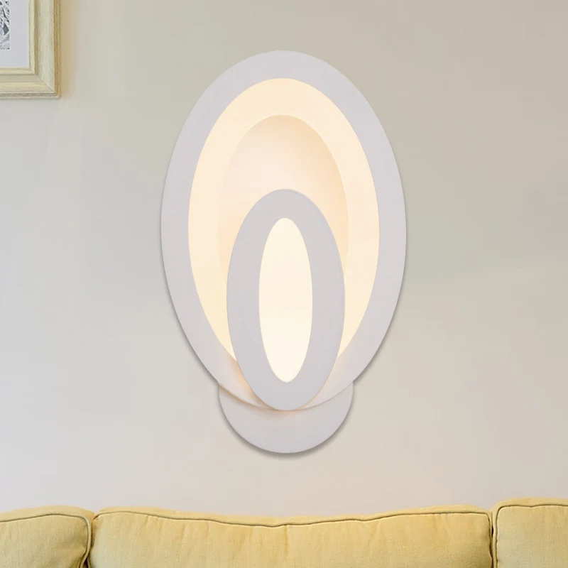 Eenvoudige LED-wandlamp met acrylkap Witte vierkante/ovale wandlamp warm/wit Clearhalo