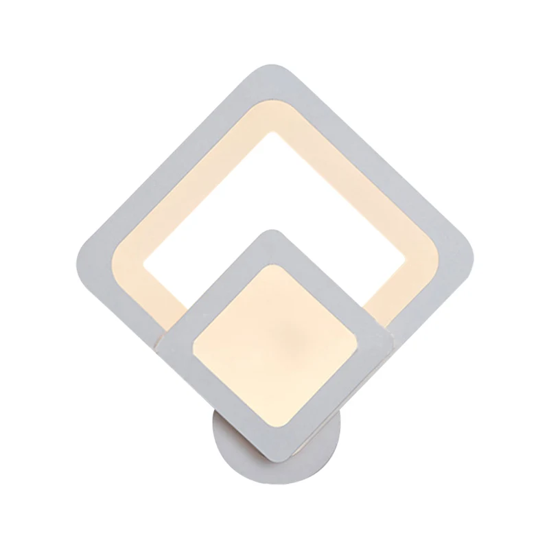 Eenvoudige LED-wandlamp met acrylkap Witte vierkante/ovale wandlamp warm/wit Clearhalo
