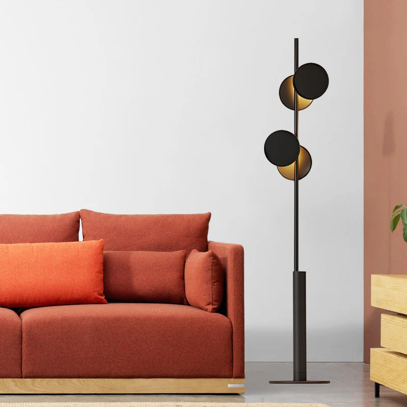 Eenvoudige ronde staande lamp van metaal met 2 koppen woonkamervloerleeslamp zwart Clearhalo