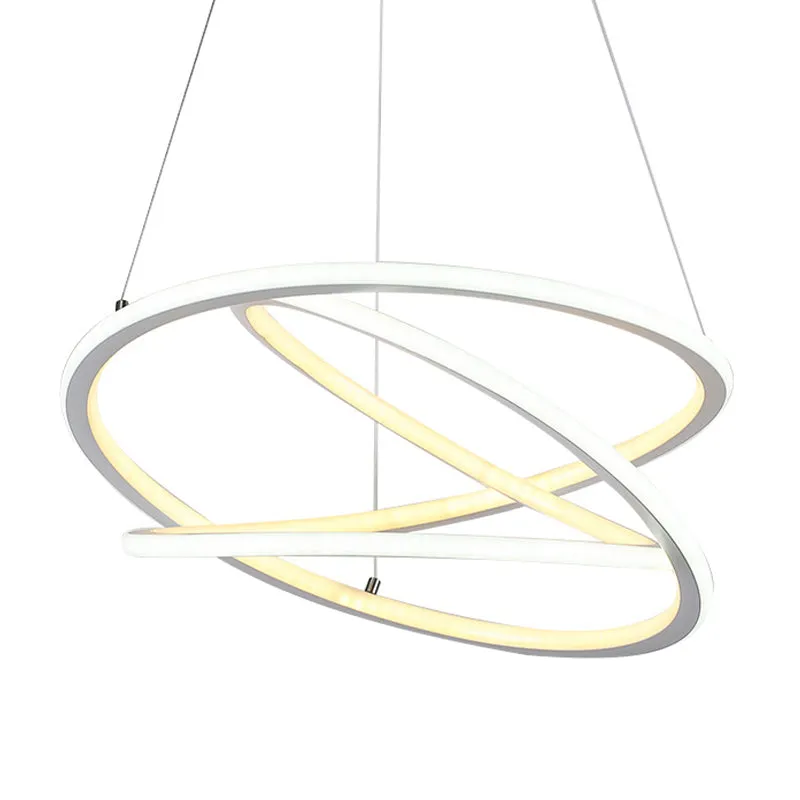 Eenvoudige spiraalvormige plafondlamp van acryl LED-woonkamerkroonluchter warm/wit/natuurlijk licht Clearhalo