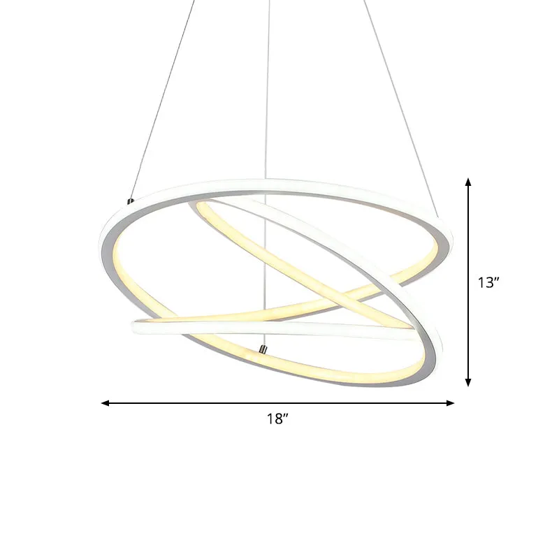 Eenvoudige spiraalvormige plafondlamp van acryl LED-woonkamerkroonluchter warm/wit/natuurlijk licht Clearhalo