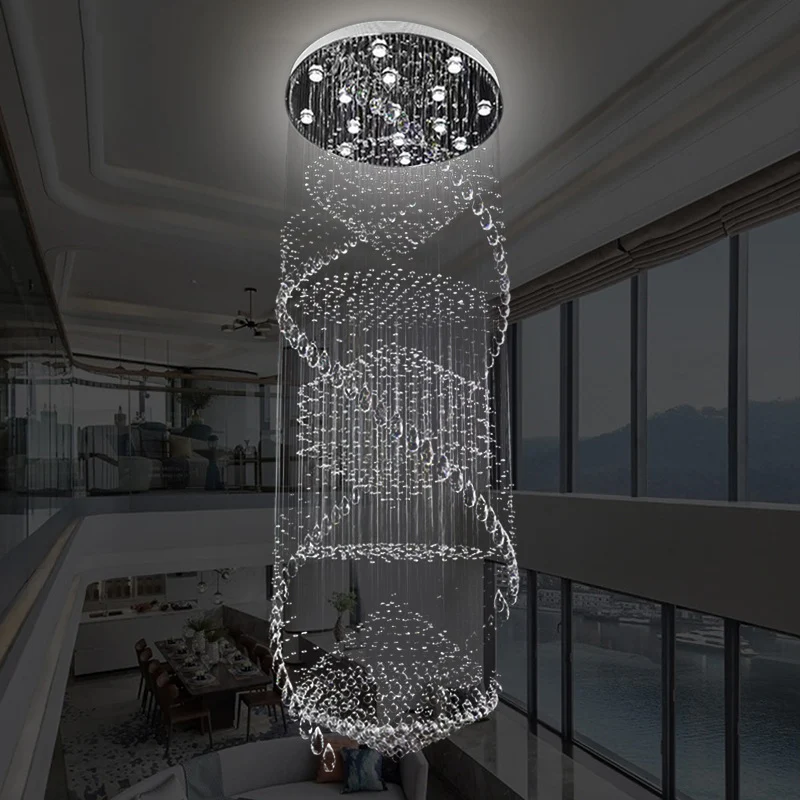 Eenvoudige wervelende strandplafondlamp met 10 lampen Kristallen LED-multilichthanger zilver Clearhalo