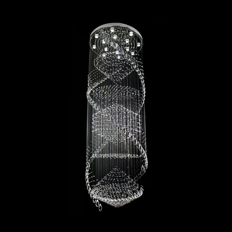 Eenvoudige wervelende strandplafondlamp met 10 lampen Kristallen LED-multilichthanger zilver Clearhalo