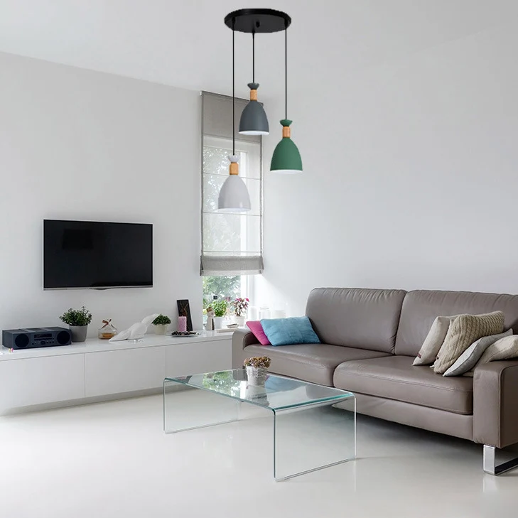Eetkamer Hangende plafondlamp Eenvoud Hangende verlichtingsarmatuur met taps toelopende metalen kap Clearhalo
