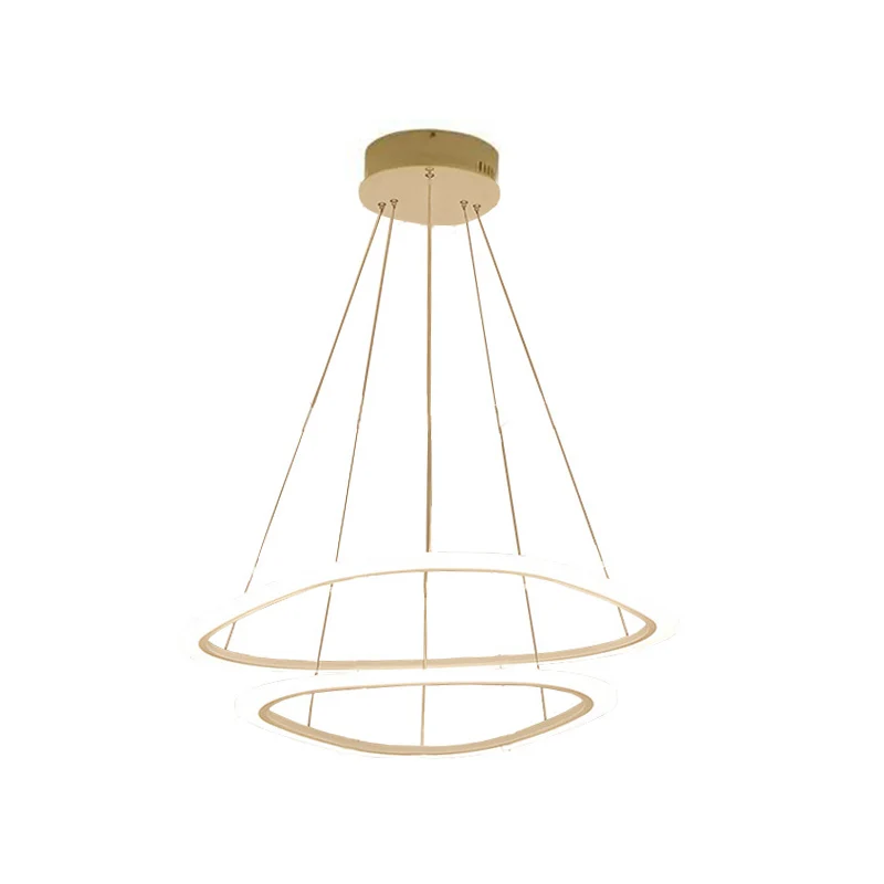 Eetkamer LED-hanglamp Minimalistische witte kroonluchter met 2/3-laags driehoekige/ronde acrylkap Clearhalo