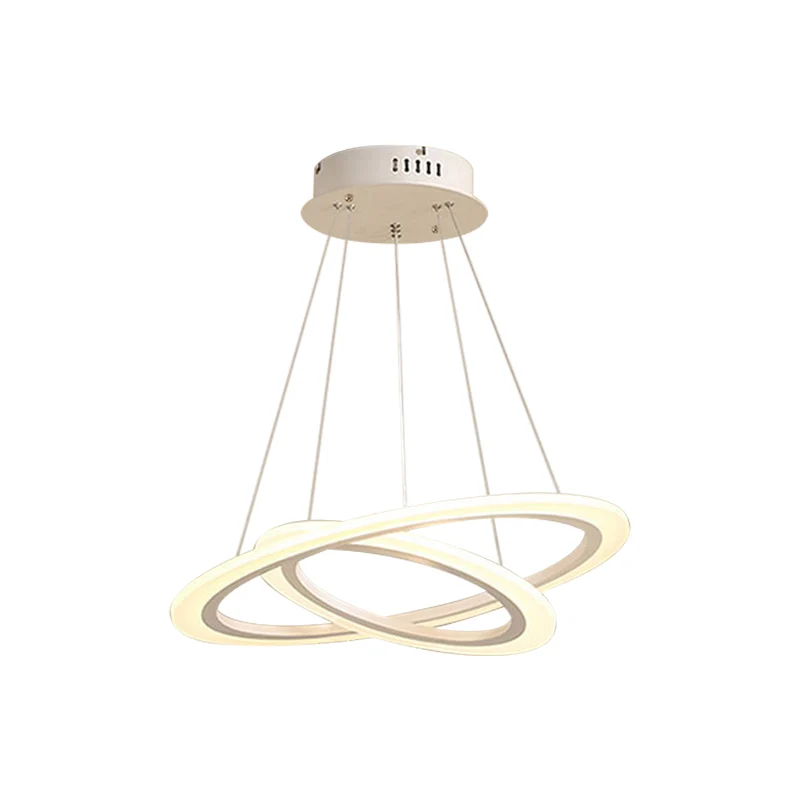 Eetkamer LED-hanglamp Minimalistische witte kroonluchter met 2/3-laags driehoekige/ronde acrylkap Clearhalo