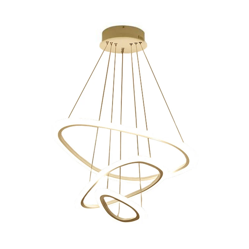 Eetkamer LED-hanglamp Minimalistische witte kroonluchter met 2/3-laags driehoekige/ronde acrylkap Clearhalo