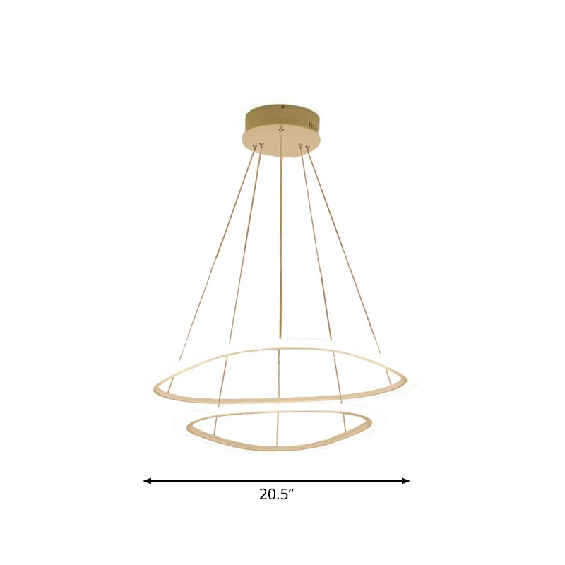 Eetkamer LED-hanglamp Minimalistische witte kroonluchter met 2/3-laags driehoekige/ronde acrylkap Clearhalo