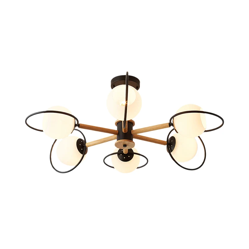 Eetkamer Ronde Hanglampen Glas 5 Lampen Art Deco Hangende Hanglamp Clearhalo