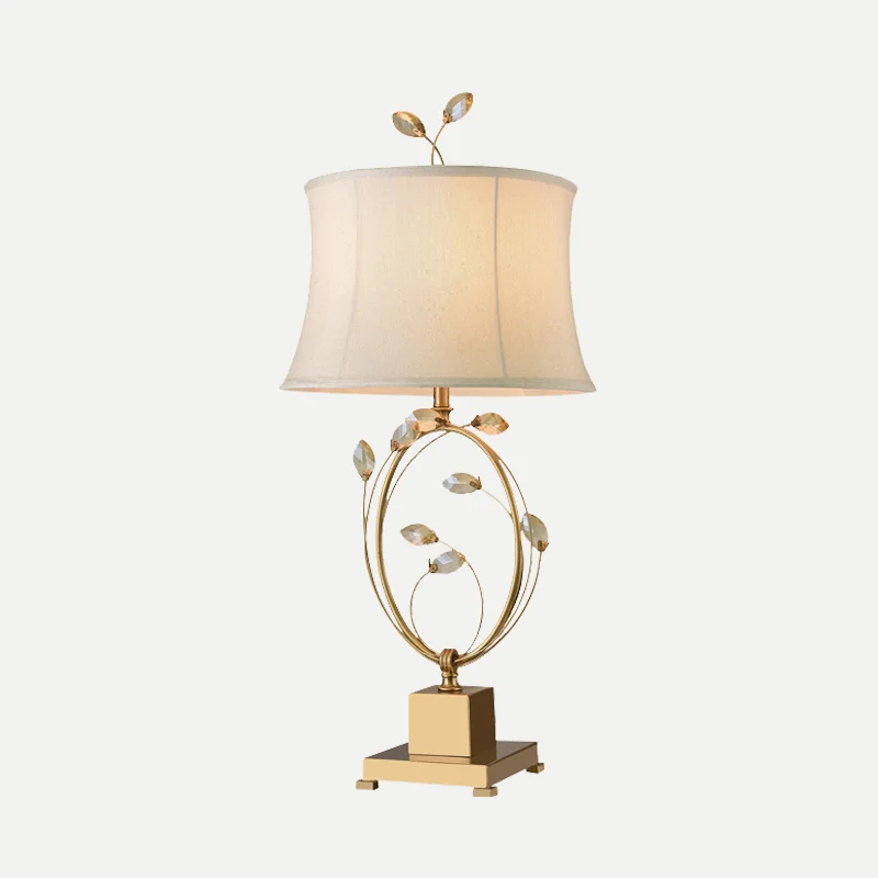 Eetkamertafellamp met 1 kop, moderne gouden taakverlichting met uitlopende stoffen kap Clearhalo