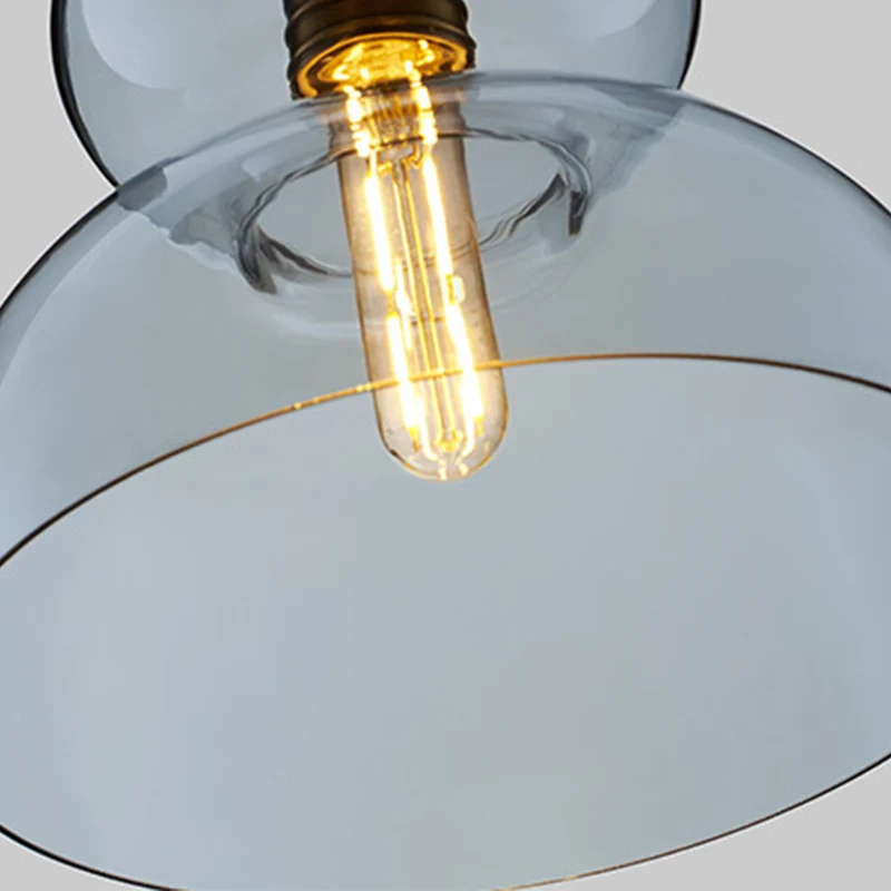 Eigentijds gebogen plafondlamp blauw/cognac glas 1 lamp restaurant hangende verlichtingsarmatuur, 10"/11" breed Clearhalo