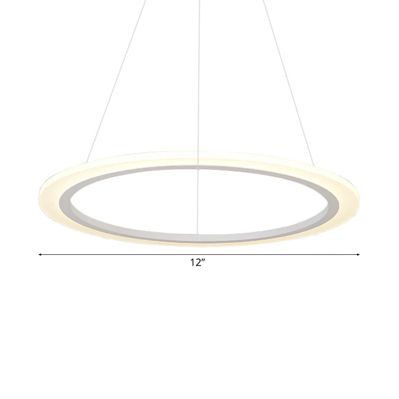 Eigentijdse 1/2/3-lichts kroonluchter met acrylkap en witte lusophanging warm/wit licht Clearhalo