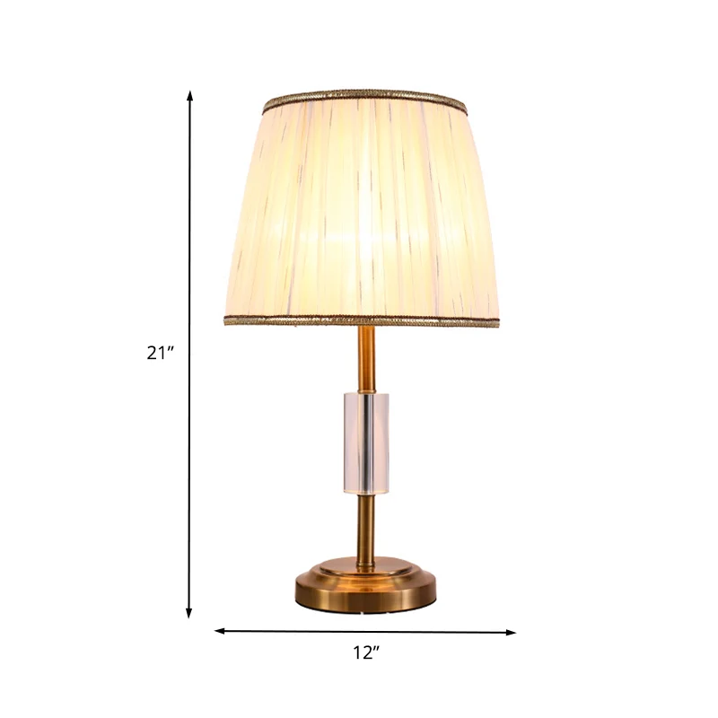 Eigentijdse 1-koppige taakverlichting, witte tonleesboeklamp met stoffen kap Clearhalo