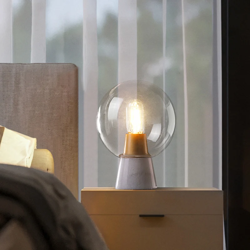 Eigentijdse bol taakverlichting helder glas 1 lamp leesboeklamp wit Clearhalo