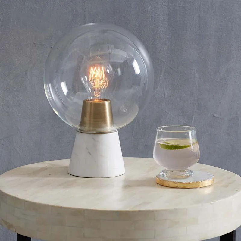 Eigentijdse bol taakverlichting helder glas 1 lamp leesboeklamp wit Clearhalo