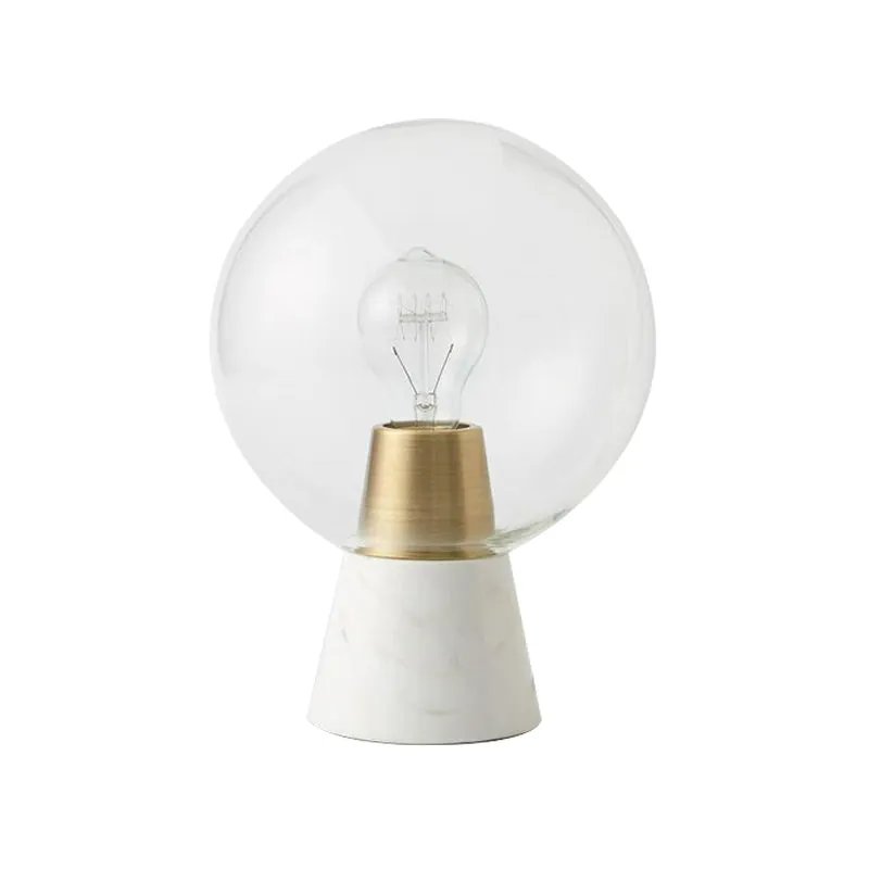 Eigentijdse bol taakverlichting helder glas 1 lamp leesboeklamp wit Clearhalo