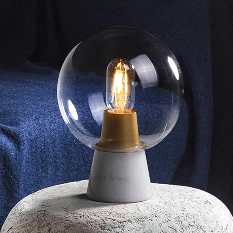 Eigentijdse bol taakverlichting helder glas 1 lamp leesboeklamp wit Clearhalo
