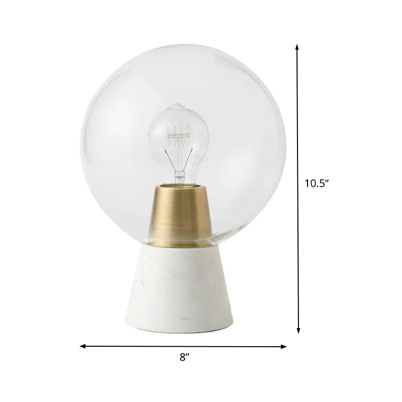 Eigentijdse bol taakverlichting helder glas 1 lamp leesboeklamp wit Clearhalo
