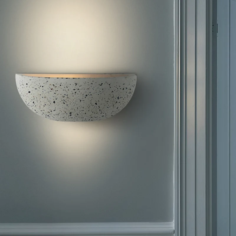 Eigentijdse Bowl Wandlamp Stone 1 Light Corridor Wandmontage Lichtarmatuur wit Clearhalo
