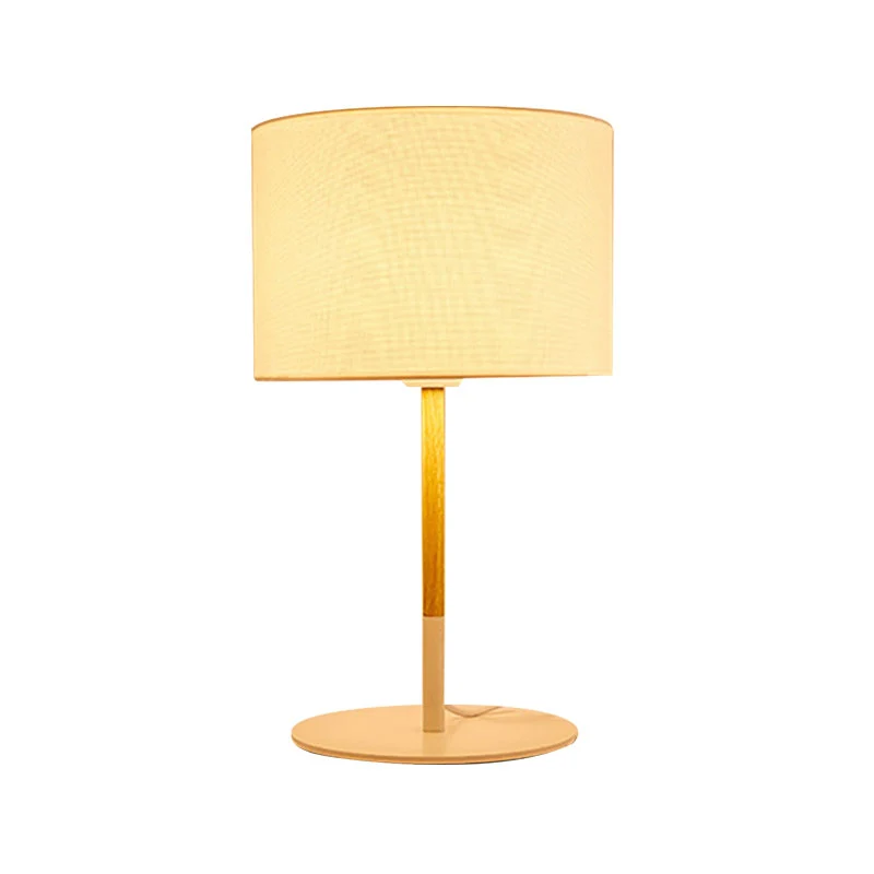 Eigentijdse Drum Task Light Fabric LED-leesboeklamp wit/zwart voor slaapkamer Clearhalo