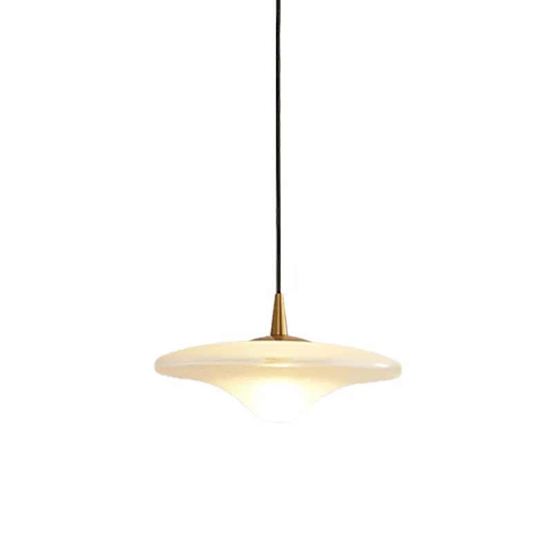 Eigentijdse Flare Hanglamp Wit Glas 1 Lamp Restaurant Downlight Hanglamp Clearhalo