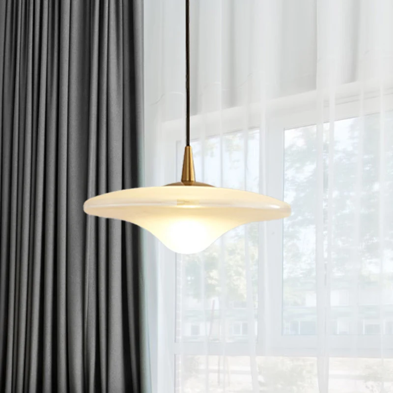 Eigentijdse Flare Hanglamp Wit Glas 1 Lamp Restaurant Downlight Hanglamp Clearhalo