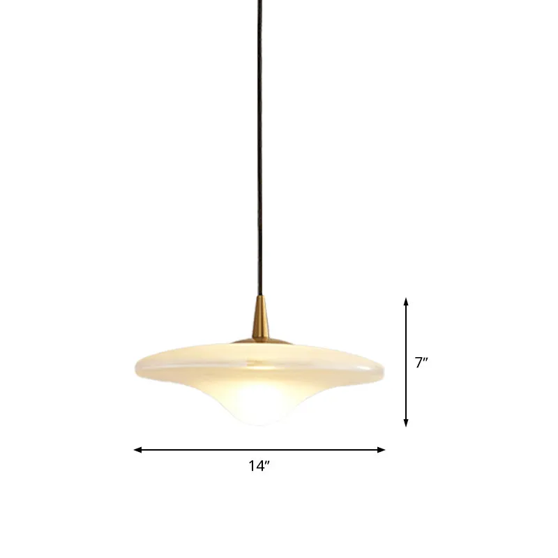Eigentijdse Flare Hanglamp Wit Glas 1 Lamp Restaurant Downlight Hanglamp Clearhalo