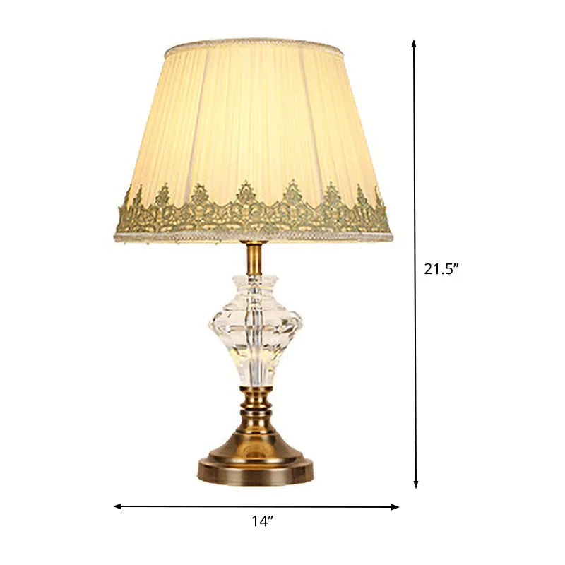 Eigentijdse gebogen nachtkastjelamp, handgeslepen kristal, leeslamp met 1 lamp beige Clearhalo
