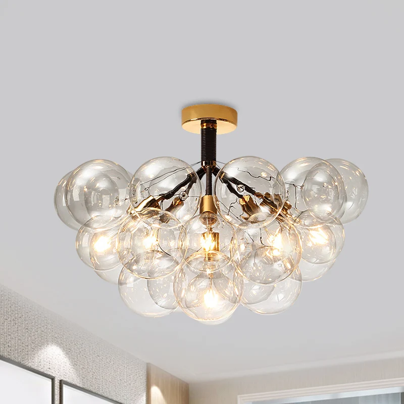 Eigentijdse halfverzonken plafondlamp belvorm, helderglazen plafondlamp voor foyergang Clearhalo