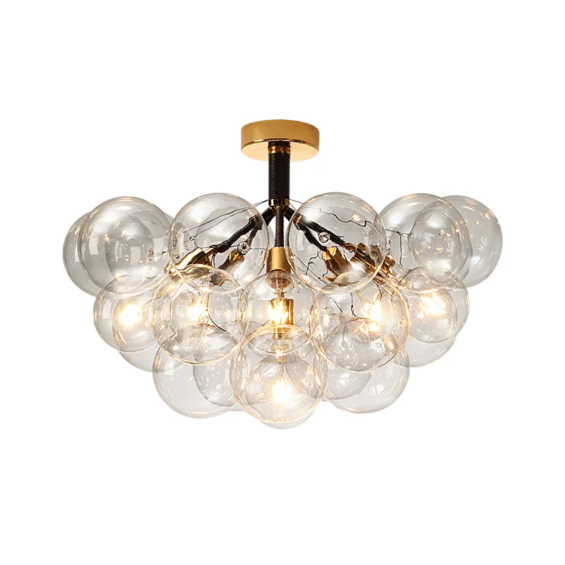 Eigentijdse halfverzonken plafondlamp belvorm, helderglazen plafondlamp voor foyergang Clearhalo