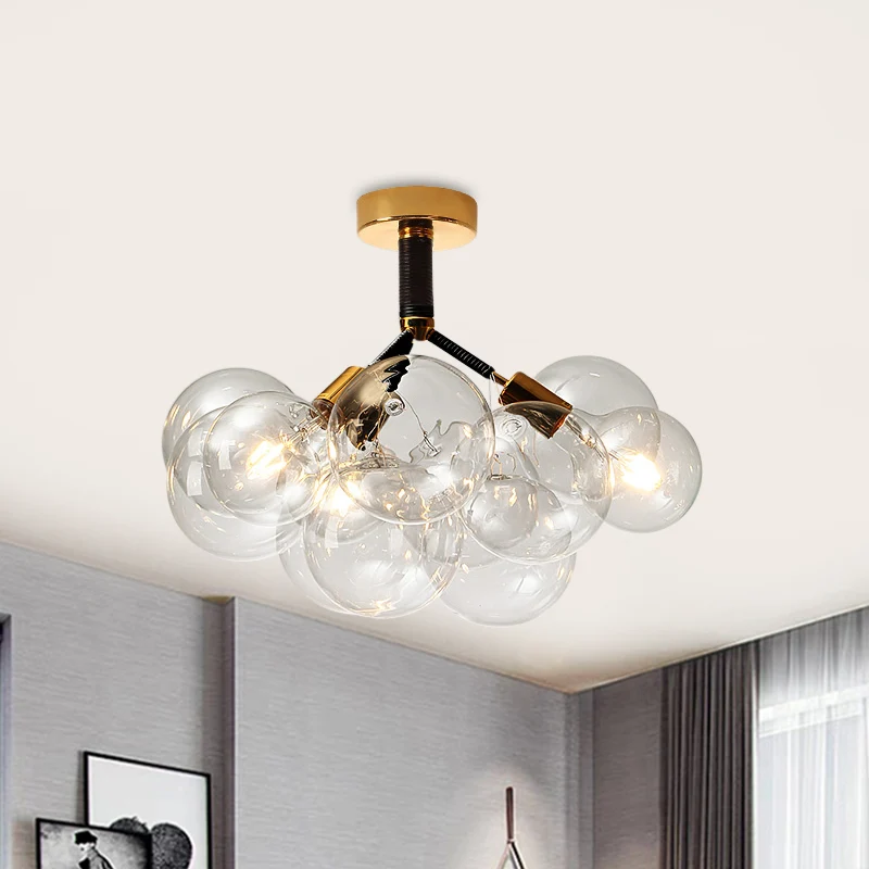 Eigentijdse halfverzonken plafondlamp belvorm, helderglazen plafondlamp voor foyergang Clearhalo